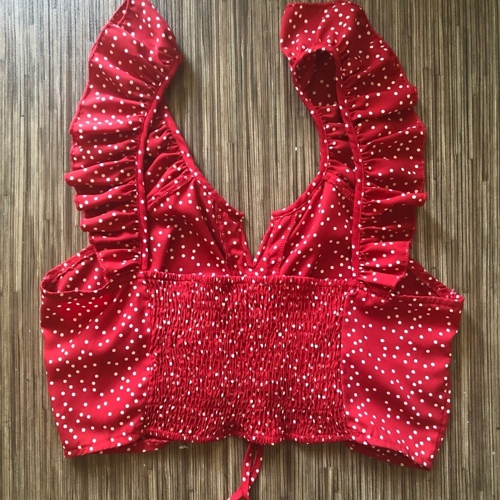 Lulus Polka Dot Crop Top - Picture 7 of 8